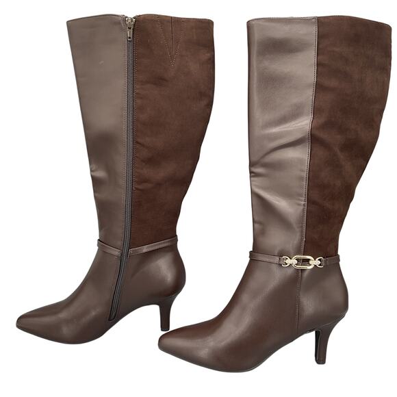 NEW Karen Scott Women’s Freyln Comfort Insole Knee High Boots Brown Size 8.5M - Picture 2 of 10